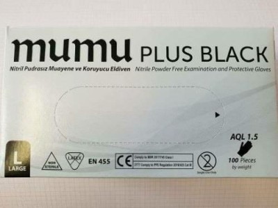 Rękawice Mumu Plus Black rozm. L cz. 100